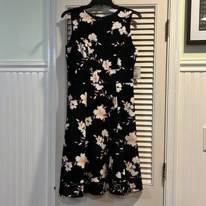 Liz Claiborne black and pink floral dress